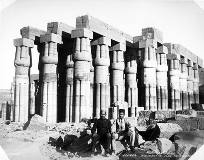 View of the Colonnade of the Court of Amenhotep III at Luxor, c.1880 by Langaki